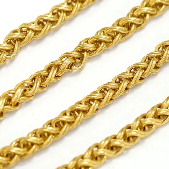 CHANEL CC Logos Filigree Ball Necklace 30" Gold Tone 95A Auth w/Box #24382 - Picture 9 of 10